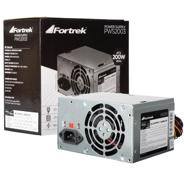 Fonte ATX Fortrek PWS-2003 200W RMS 20+4P Sem Cabo